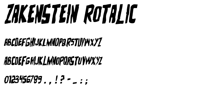 Zakenstein Rotalic font